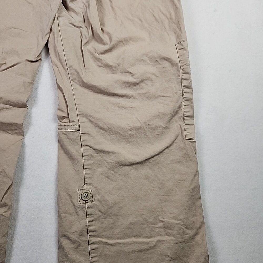 Style & Co Womens 14 Khaki Embroidered Roll Tab Hem Capri Pant Capri Drawstring - Picture 11 of 12